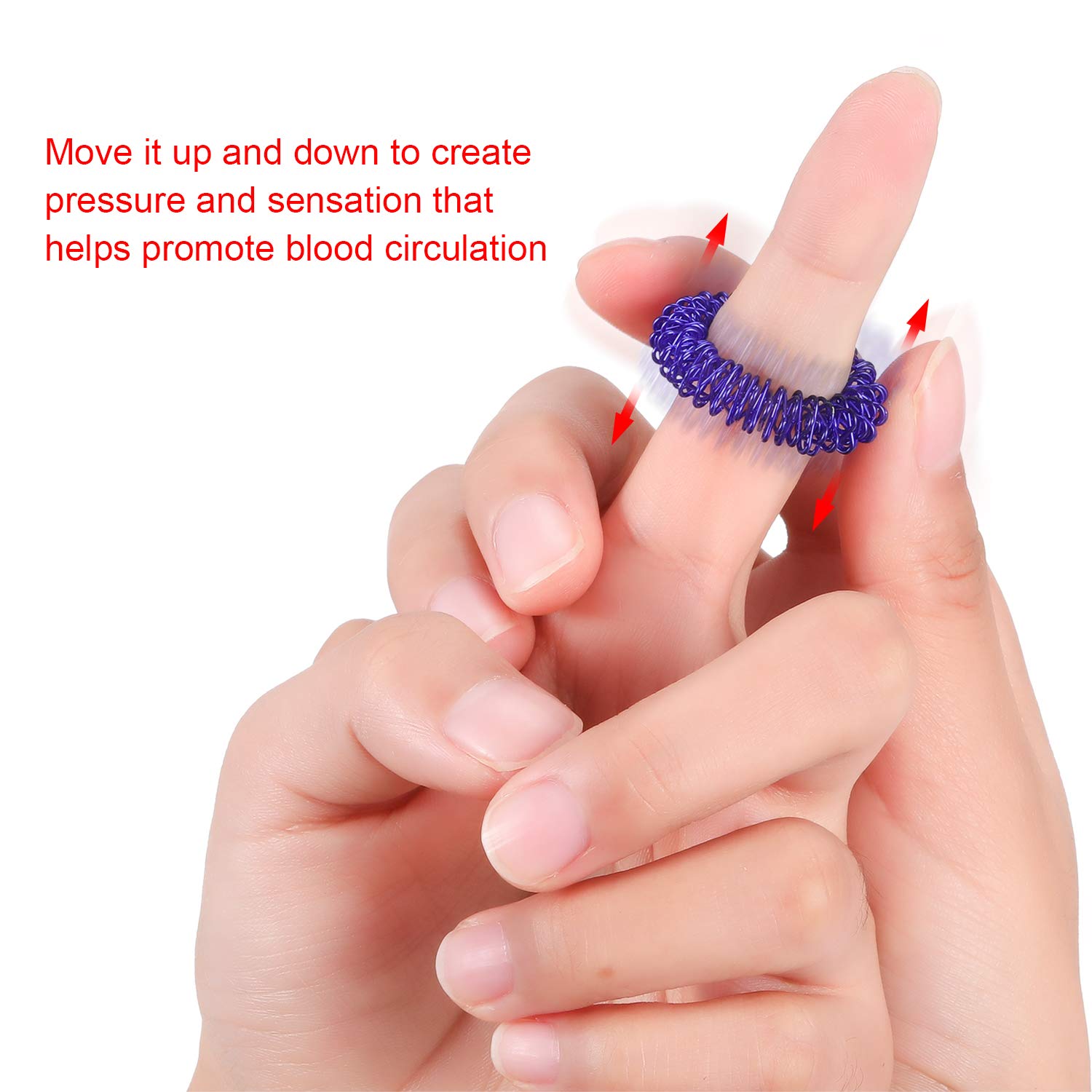 Acupressure Finger Rings Set for Stress Relief and Finger Massage in Multiple Quantities