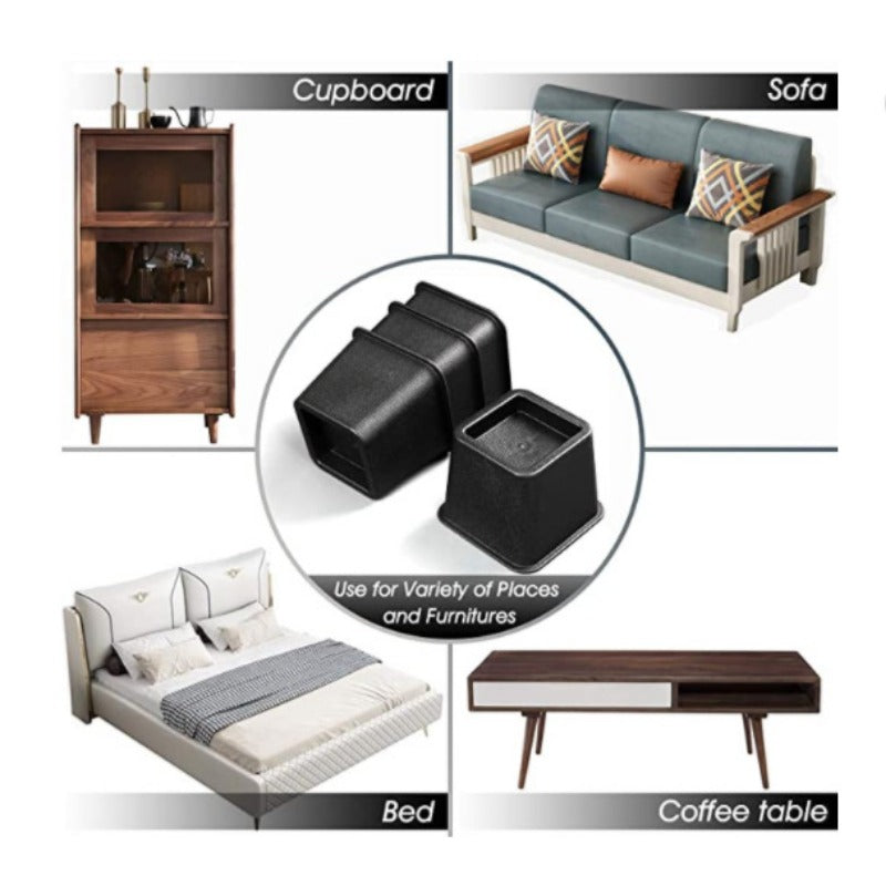 Регулируемый подъёмник для кровати и комплект подъёмников для мебели с 4, 6 или 8 предметами, штабелируемый