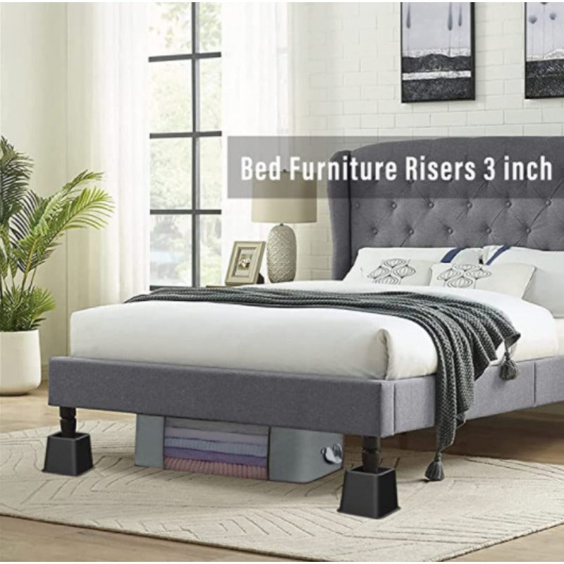 Регулируемый подъёмник для кровати и комплект подъёмников для мебели с 4, 6 или 8 предметами, штабелируемый