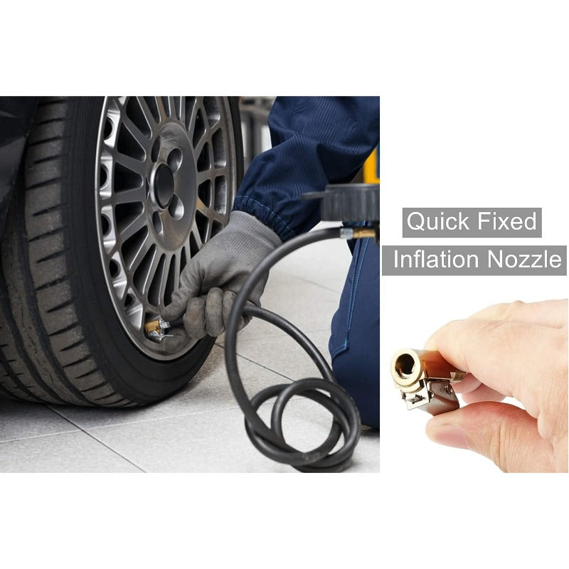 Brass Tire Air Chuck With Clip Adapter For Vehicle Inflation Pump