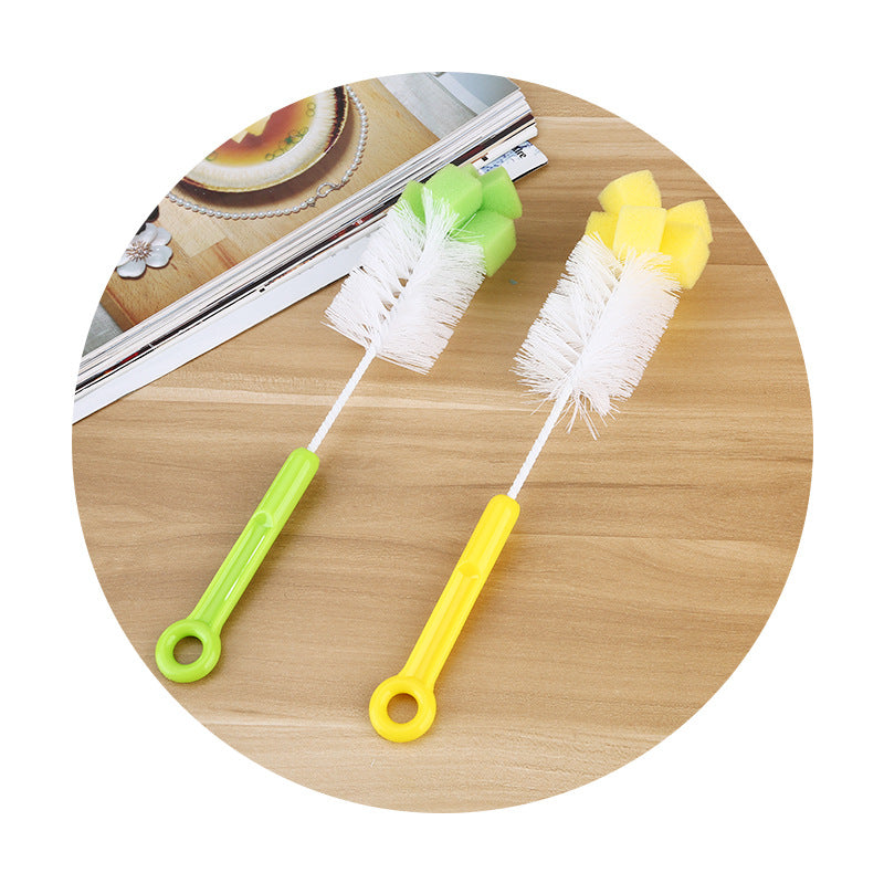 Baby Bottle Brush with Sponge Head for Cleaning Bottles and Cups in Random Color