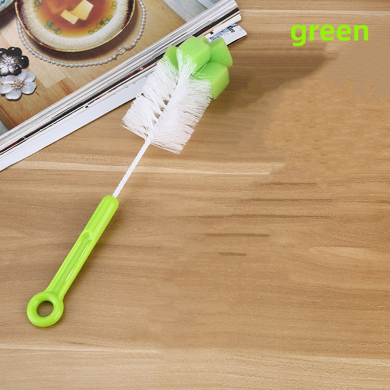 Baby Bottle Brush with Sponge Head for Cleaning Bottles and Cups in Random Color