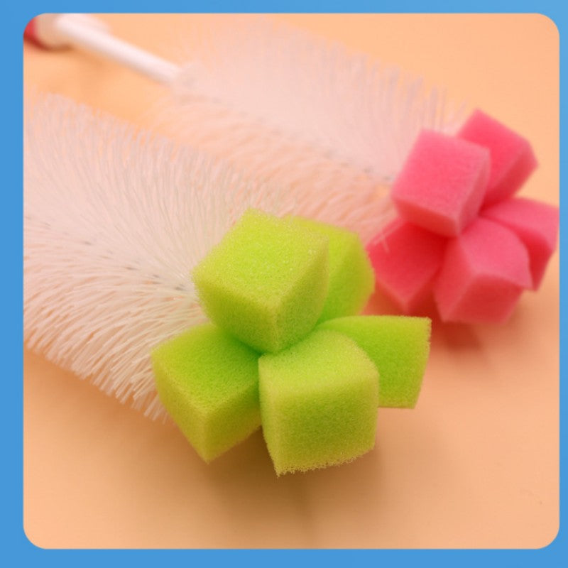 Baby Bottle Brush with Sponge Head for Cleaning Bottles and Cups in Random Color