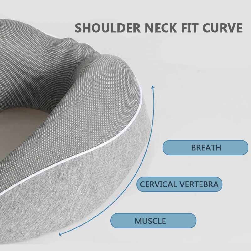 Memory Foam Travel Pillow with Breathable Cover for Airplane Car Office Sleep