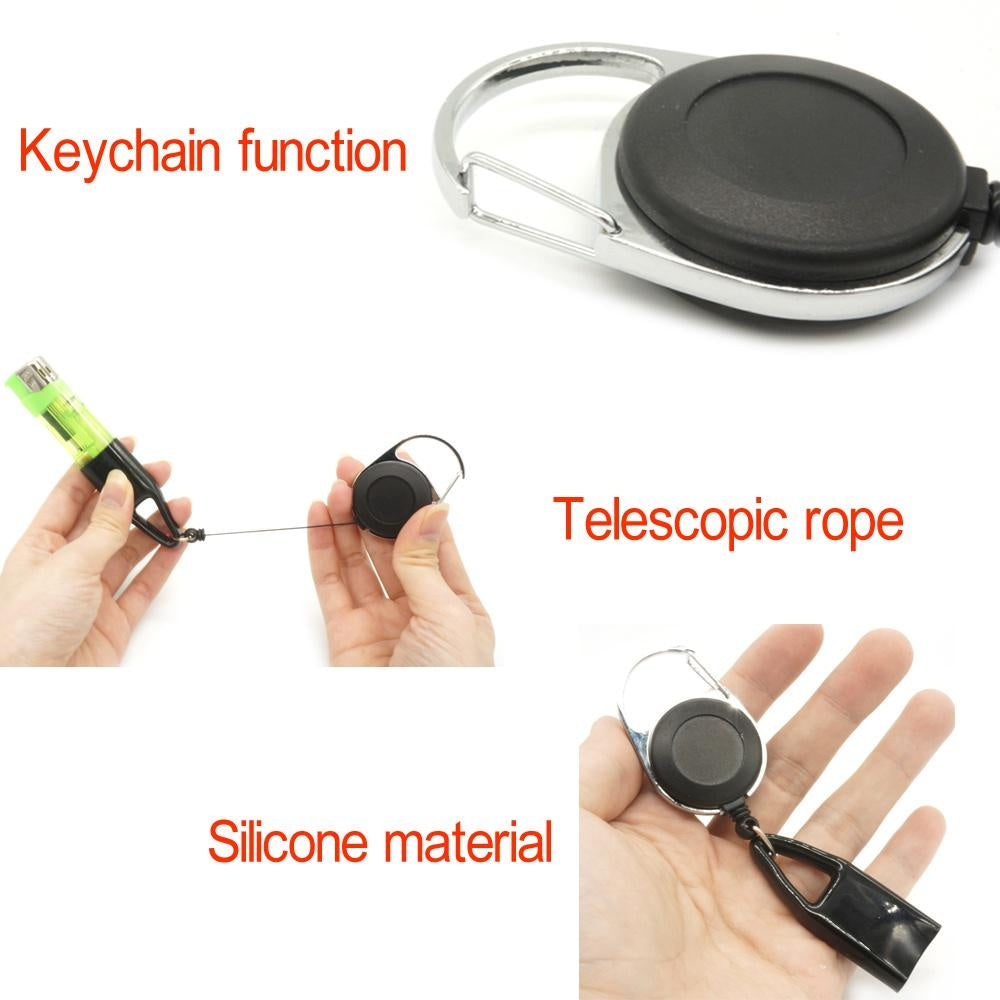 Unisex Silicone Lighter Sleeve Holder Clip with Retractable Keychain
