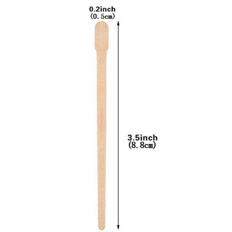 100 piezas de aplicadores de cera de madera para eliminación de vello corporal, varillas naturales
