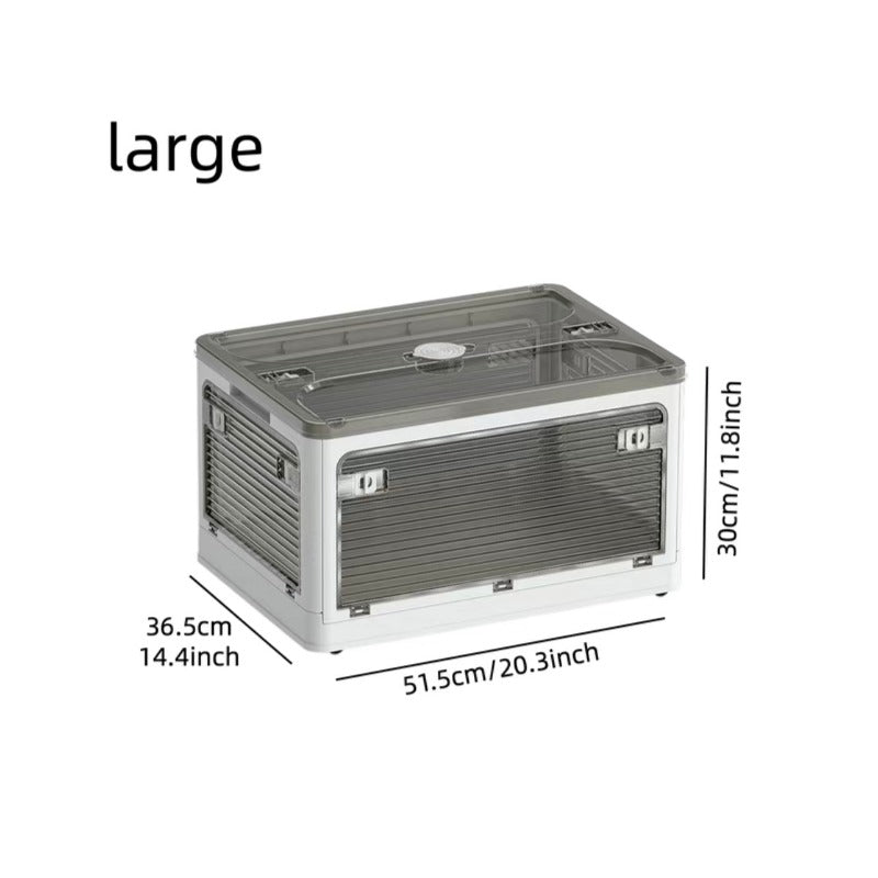 Foldable Plastic Storage Bin with Wheels for Toys Clothing and Home Organization