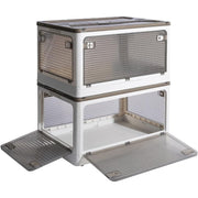 Foldable Plastic Storage Bin with Wheels for Toys Clothing and Home Organization