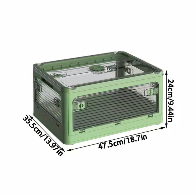 Foldable Plastic Storage Bin with Wheels for Toys Clothing and Home Organization