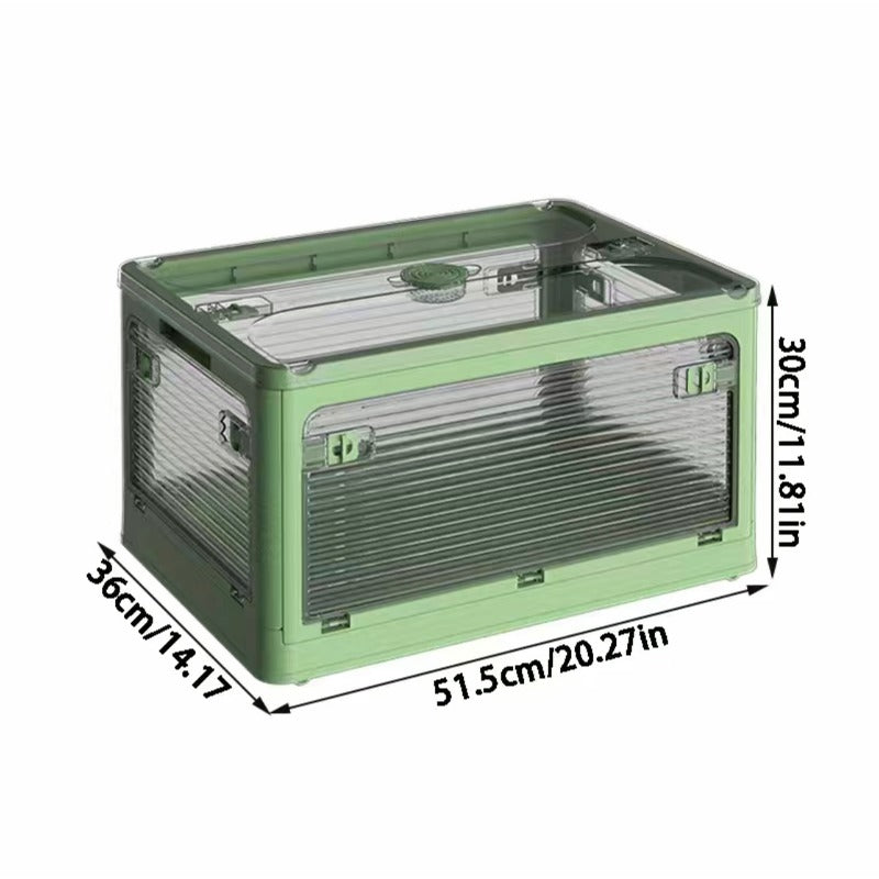 Foldable Plastic Storage Bin with Wheels for Toys Clothing and Home Organization