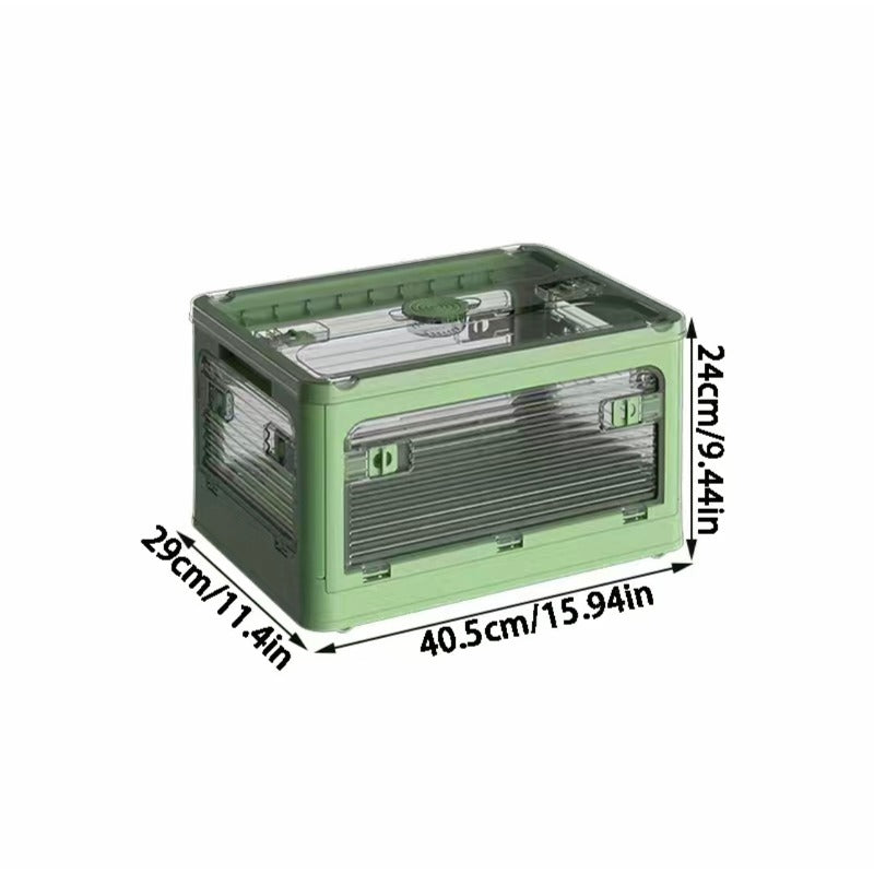 Foldable Plastic Storage Bin with Wheels for Toys Clothing and Home Organization