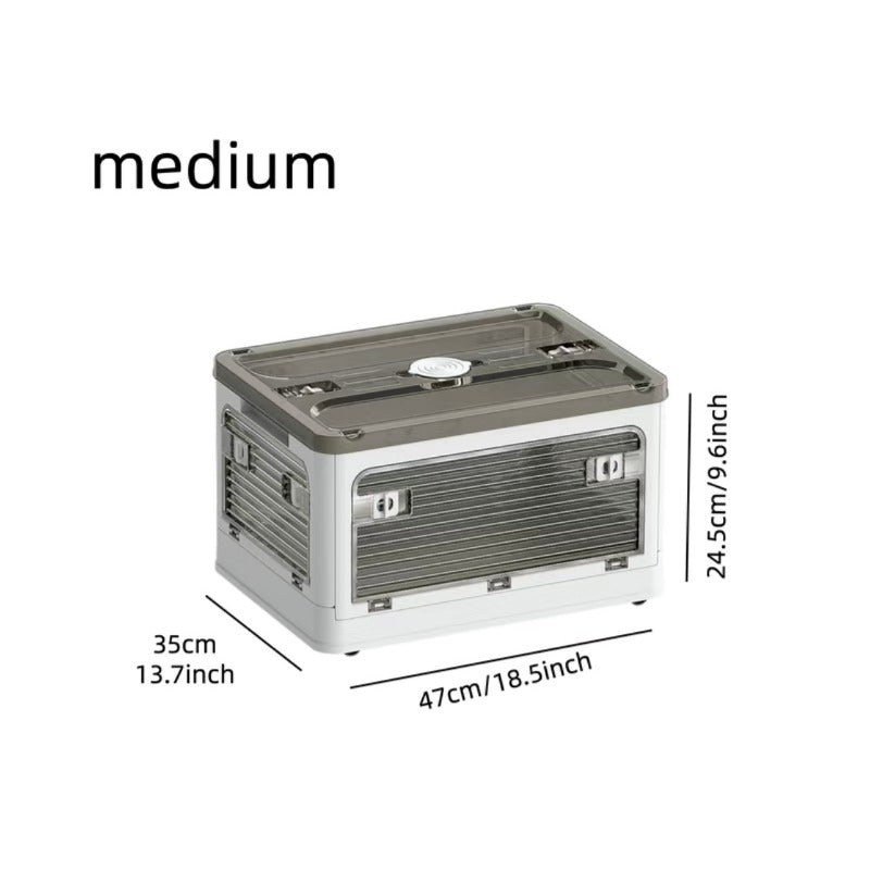 Foldable Plastic Storage Bin with Wheels for Toys Clothing and Home Organization