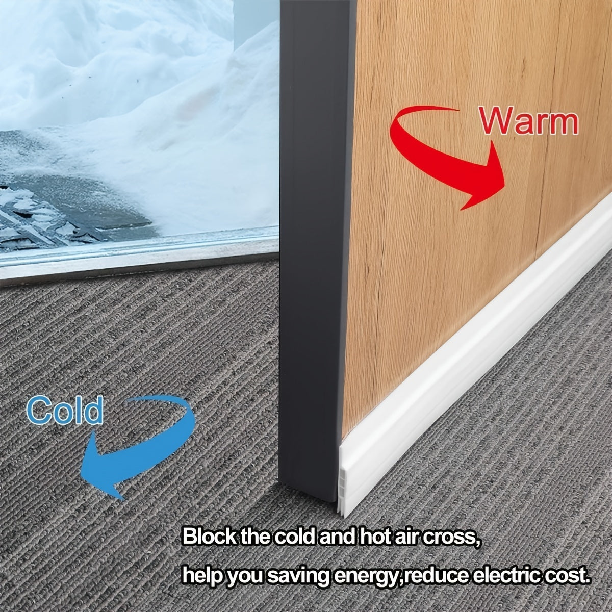 Self-Adhesive Rubber Door Draft Stopper for Draft and Cold Air Prevention