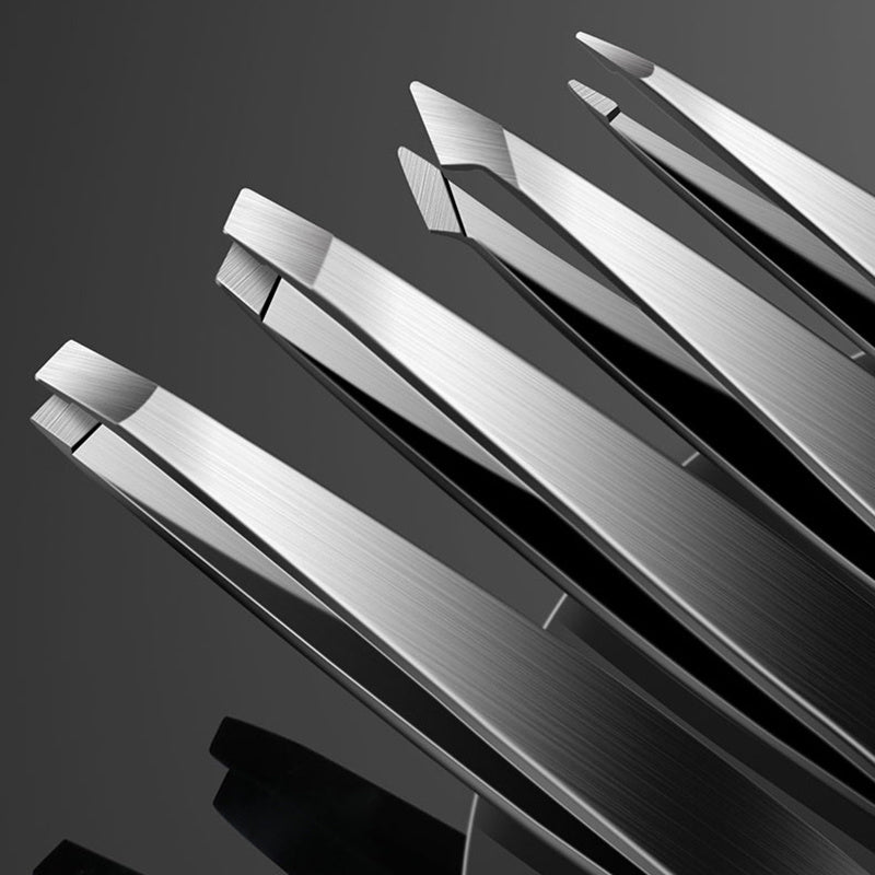 4-Piece Professional Tweezers Set for Eyebrows Facial Hair Splinters Women Men