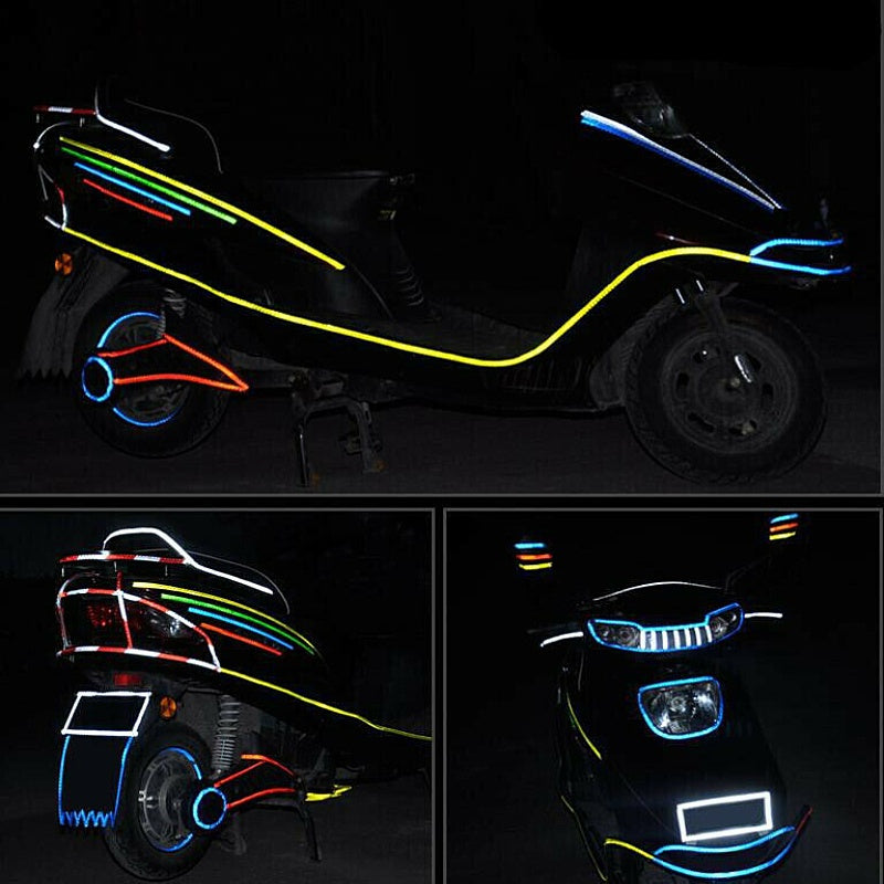 Yorug'ida ko'rinadigan reflektiv velosiped stikeri xavfsizlik lentasi, velosiped va avtomobillar uchun