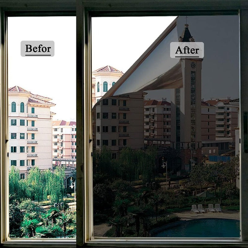 Daytime Privacy Window Film Electrostatic Self-Adhesive Mirror Thermal Control