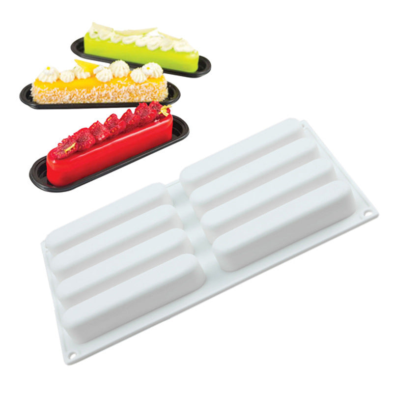 Silicone Mousse Cake Mold 8 Long Strips for Baking Pudding and Chocolate