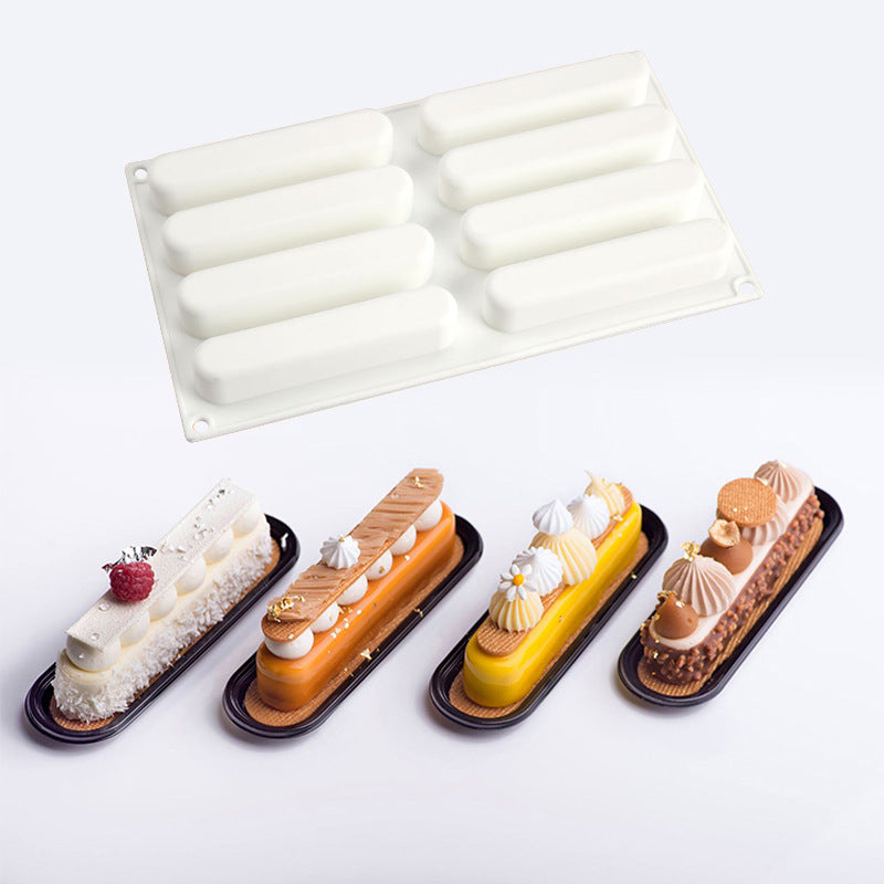 Silicone Mousse Cake Mold 8 Long Strips for Baking Pudding and Chocolate