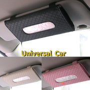 Universal avtomobil uchun qog'oz qutisi tutqichli PU charm quyosh nuri tashkilotchisi