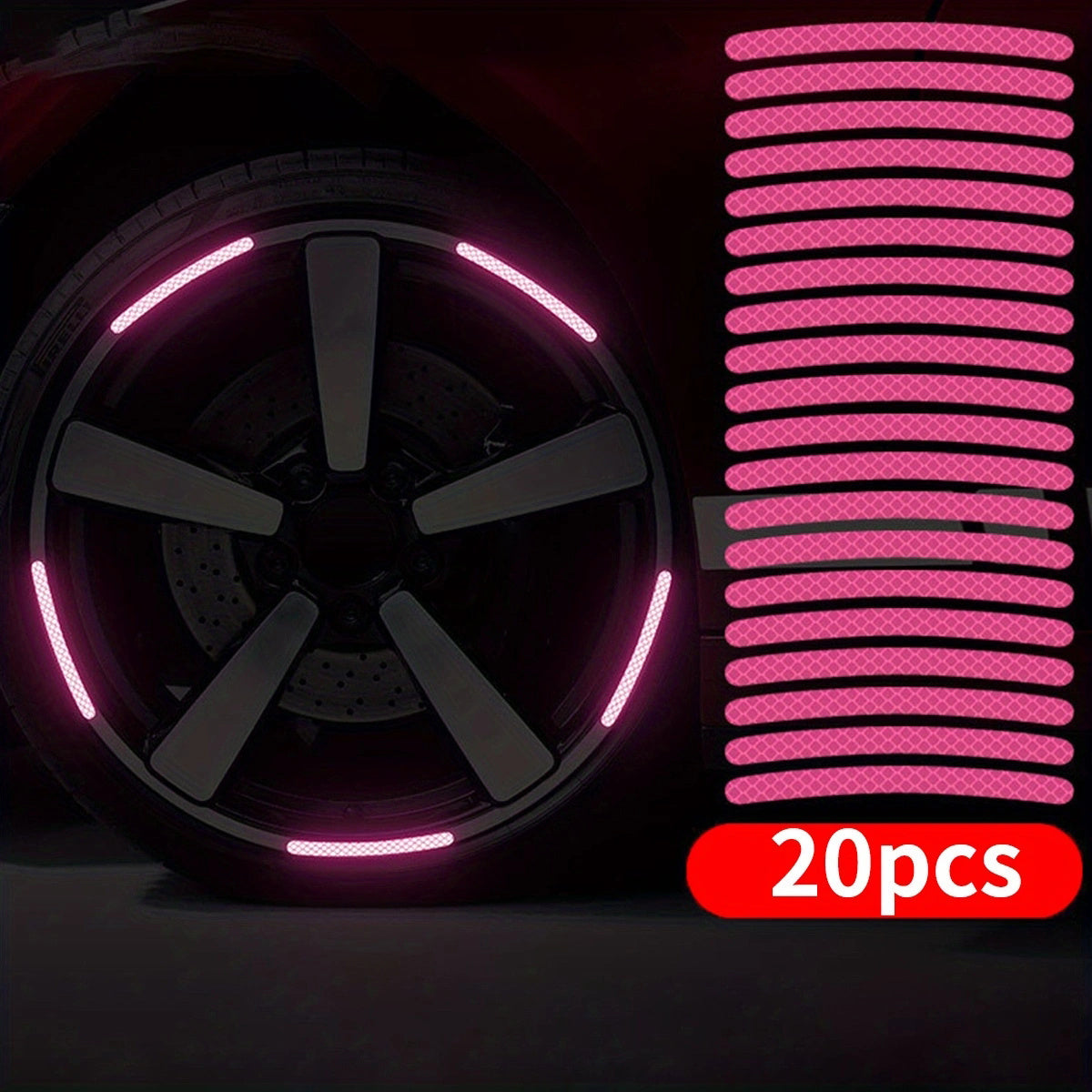 Creative Car Wheel Reflective Stickers Color Tire Strip Warning Decals