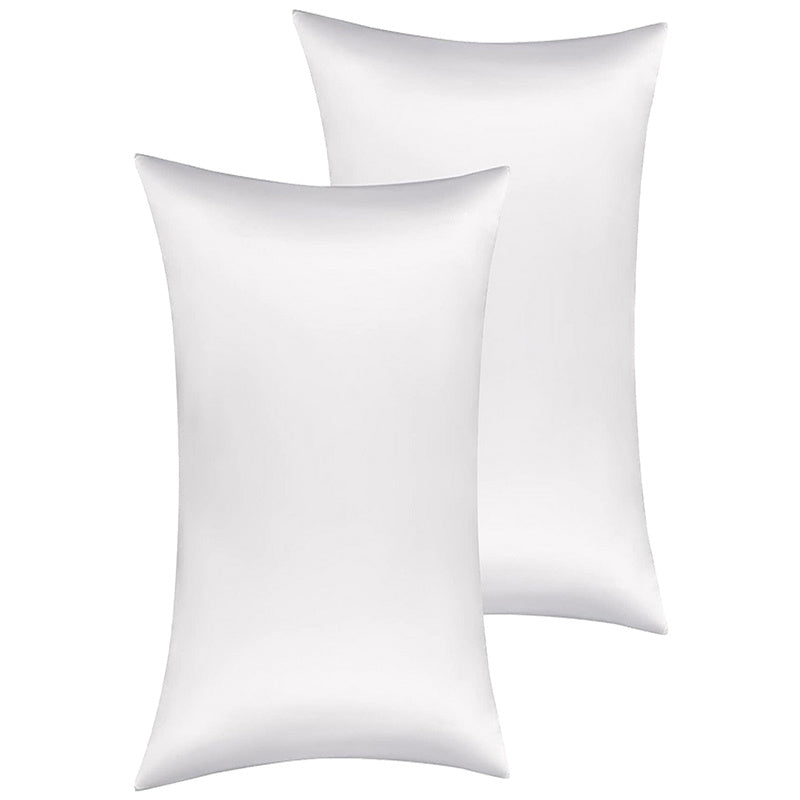 Soch va teri uchun 2 ta saten yostiq qoplamasi to'plami, hashamatli yumshoq yostiq qoplamalari, yotoqxona, divan, talabalar xonasi yoki uy bezaklari uchun yuqori sifatli konvert yostiq qoplamalari, yostiq yadro kiritilmagan.