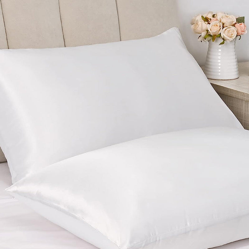 Set of 2 Satin Pillowcases for Hair and Skin Luxuriously Soft High-Quality Envelope Pillow Covers