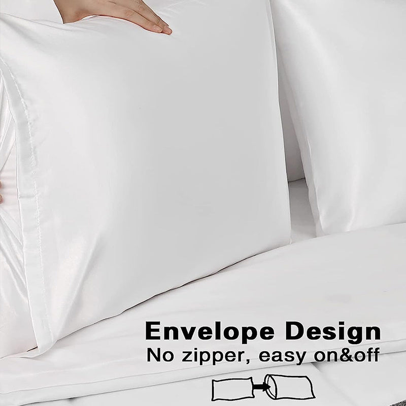 Soch va teri uchun 2 ta saten yostiq qoplamasi to'plami, hashamatli yumshoq yostiq qoplamalari, yotoqxona, divan, talabalar xonasi yoki uy bezaklari uchun yuqori sifatli konvert yostiq qoplamalari, yostiq yadro kiritilmagan.