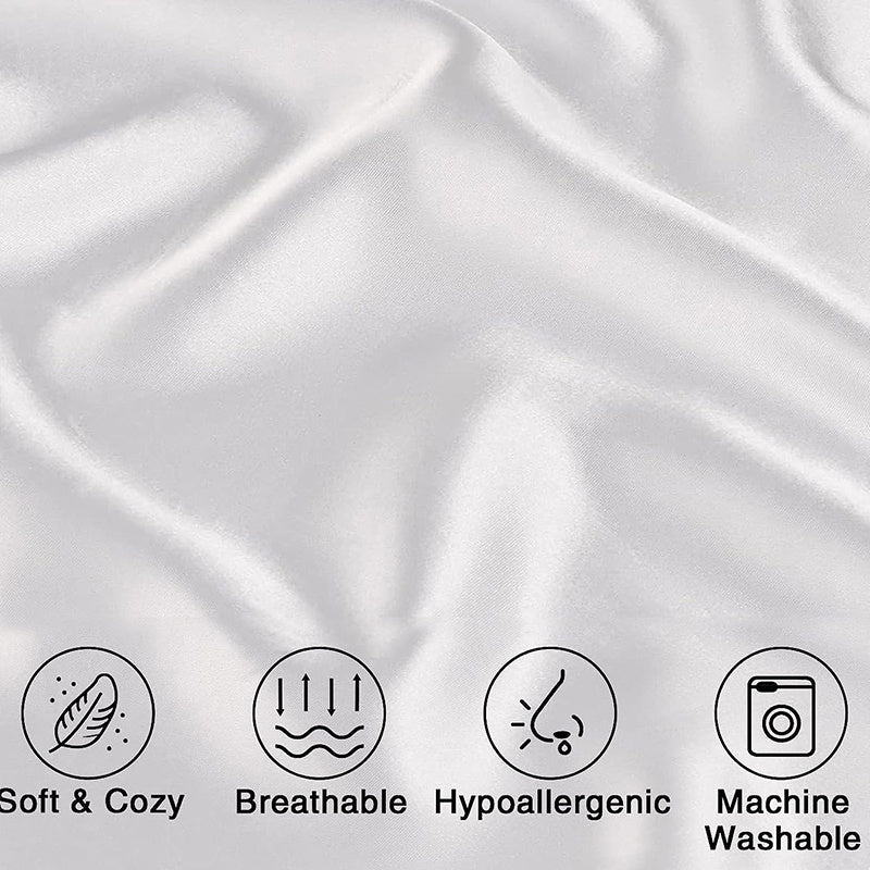 Soch va teri uchun 2 ta saten yostiq qoplamasi to'plami, hashamatli yumshoq yostiq qoplamalari, yotoqxona, divan, talabalar xonasi yoki uy bezaklari uchun yuqori sifatli konvert yostiq qoplamalari, yostiq yadro kiritilmagan.