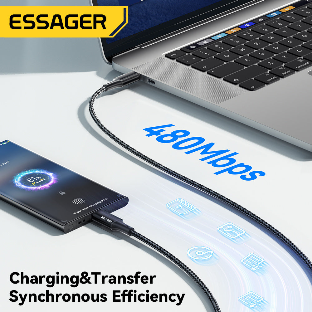 iPhone 16 MacBook uchun 100W USB-C dan USB-C mato kabli, ma'lumot uzatish
