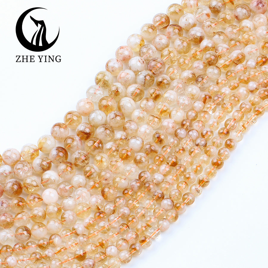 Jewelry Making Set with Citrine Natural Stone Beads for Bracelets and Necklaces 4-10mm