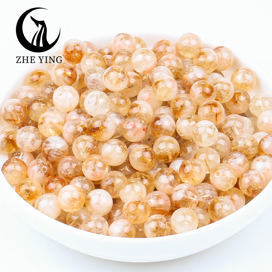 Jewelry Making Set with Citrine Natural Stone Beads for Bracelets and Necklaces 4-10mm