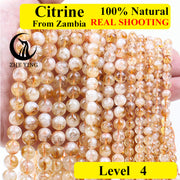 Jewelry Making Set with Citrine Natural Stone Beads for Bracelets and Necklaces 4-10mm