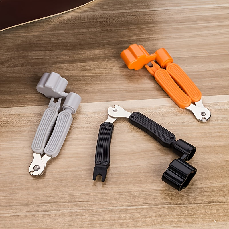 Stainless Steel Guitar Tool Kit with 3-in-1 Functionality for Folk Guitarists Durable Multi-Color Design