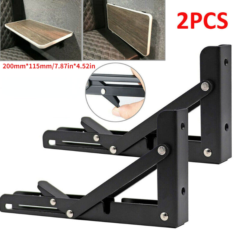 2PCS Folding Bracket Set for RV Caravan Mini Table Black Finish Car Accessories