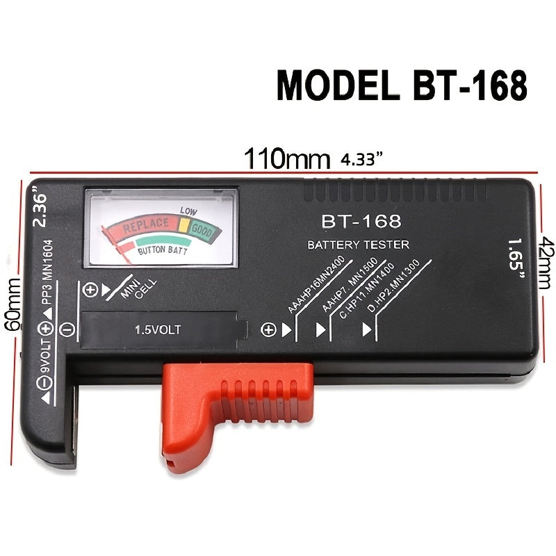 Universal Battery Tester for AA AAA C D 9V 1.5V Batteries with Color Gauge