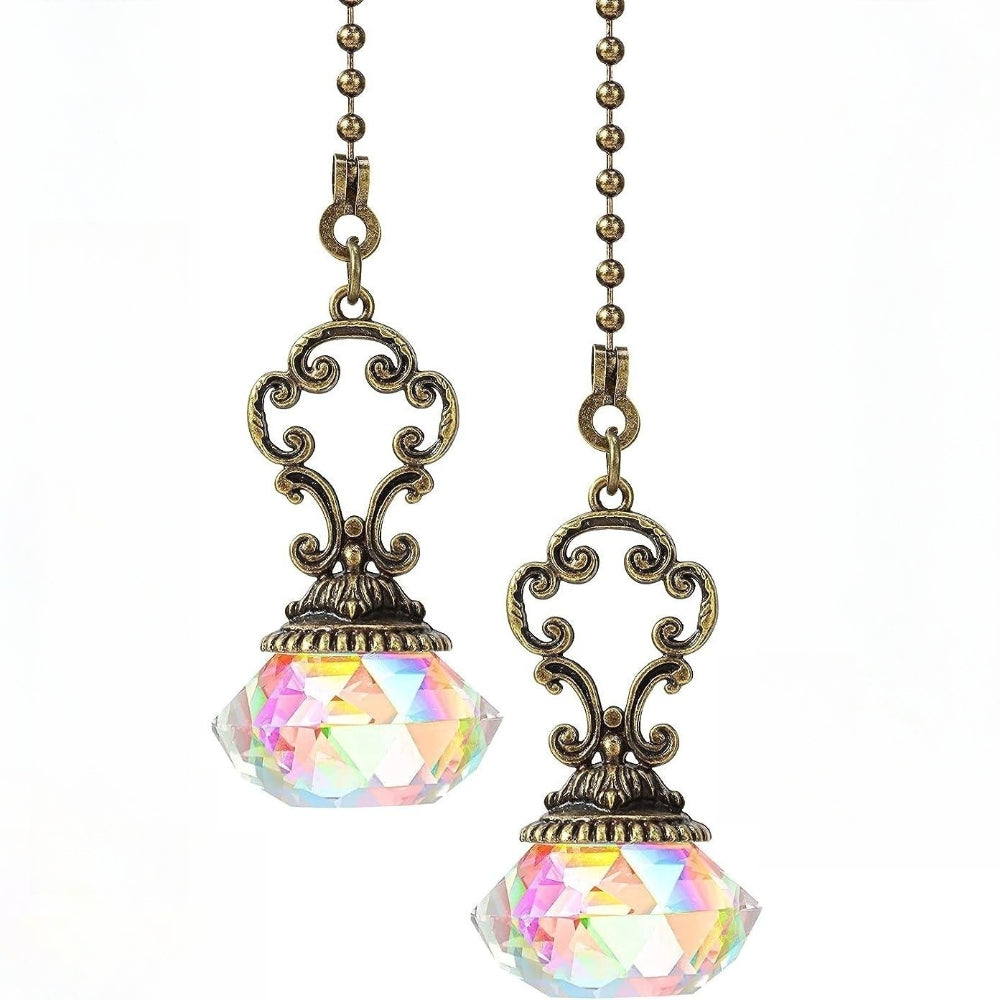 Crystal Crystal Fan Pull Chain Extension for Light Fixtures Ceiling Fans and Lamps Set of 1-4