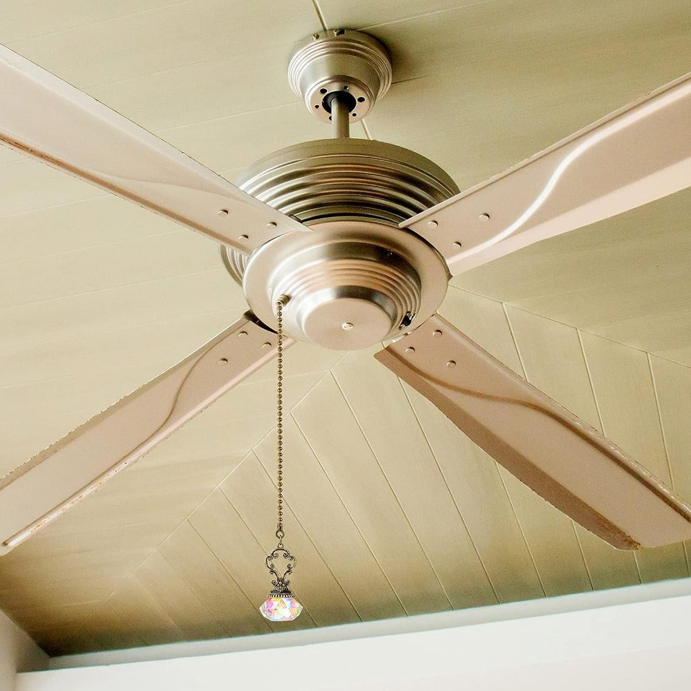 Crystal Crystal Fan Pull Chain Extension for Light Fixtures Ceiling Fans and Lamps Set of 1-4