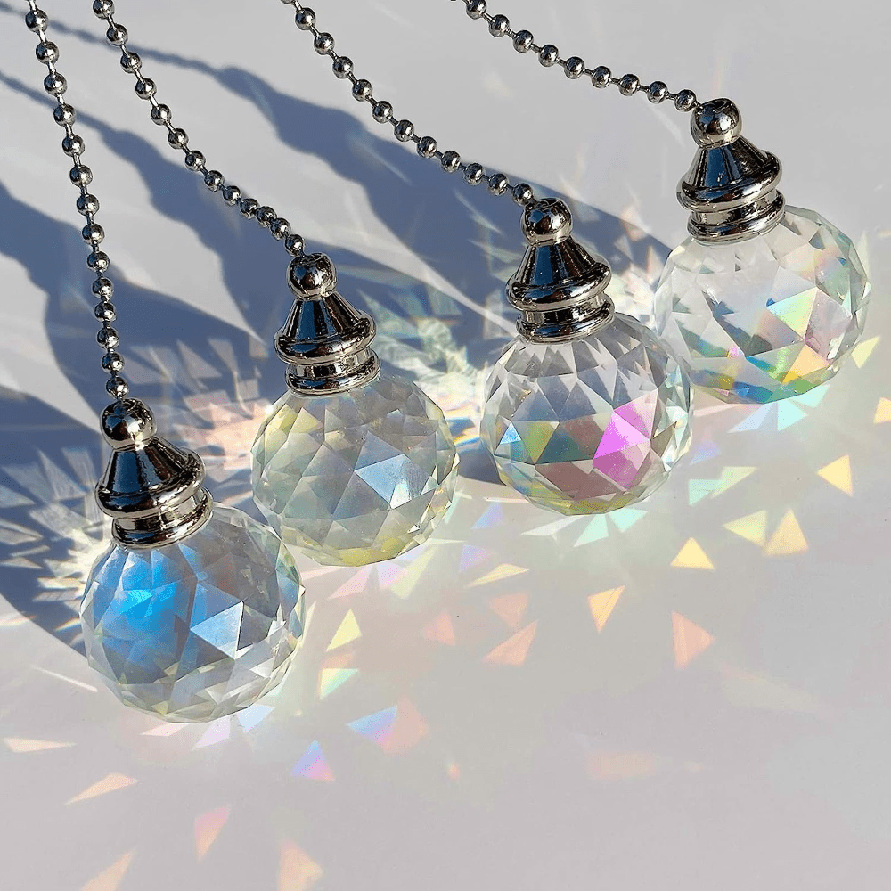 Crystal Pendant Ceiling Fan Pull Chain Extender Set of 1 2 3 4 Pieces for Lighting and Ventilation