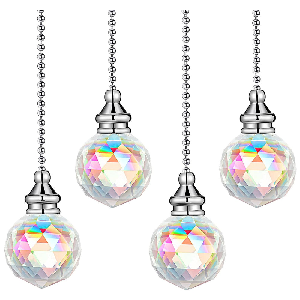 Crystal Pendant Ceiling Fan Pull Chain Extender Set of 1 2 3 4 Pieces for Lighting and Ventilation