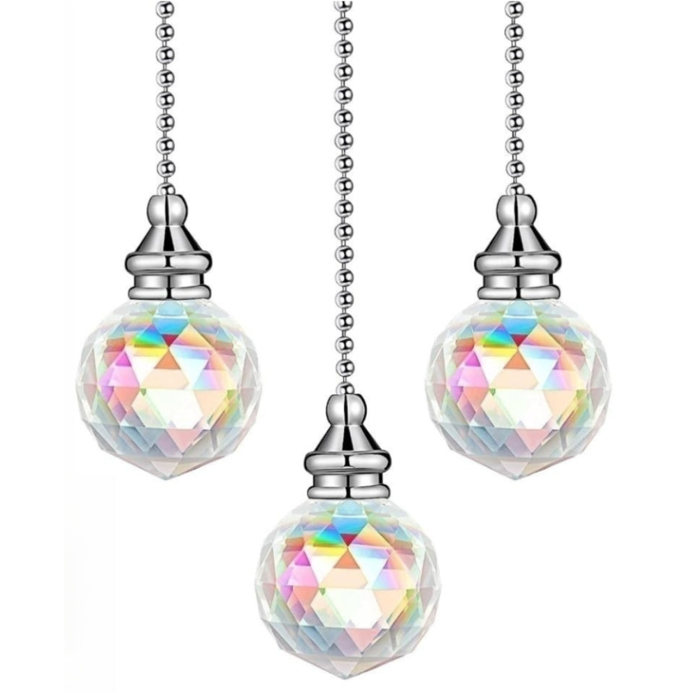 Crystal Pendant Ceiling Fan Pull Chain Extender Set of 1 2 3 4 Pieces for Lighting and Ventilation