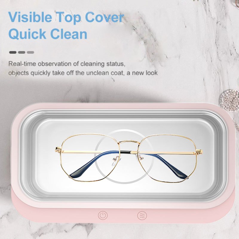 High-Efficiency Jewelry and Eyeglass Cleaner with Touch Screen 4-Speed Deep Cleaning Pink