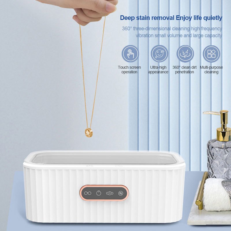 High-Efficiency Jewelry and Eyeglass Cleaner with Touch Screen 4-Speed Deep Cleaning Pink