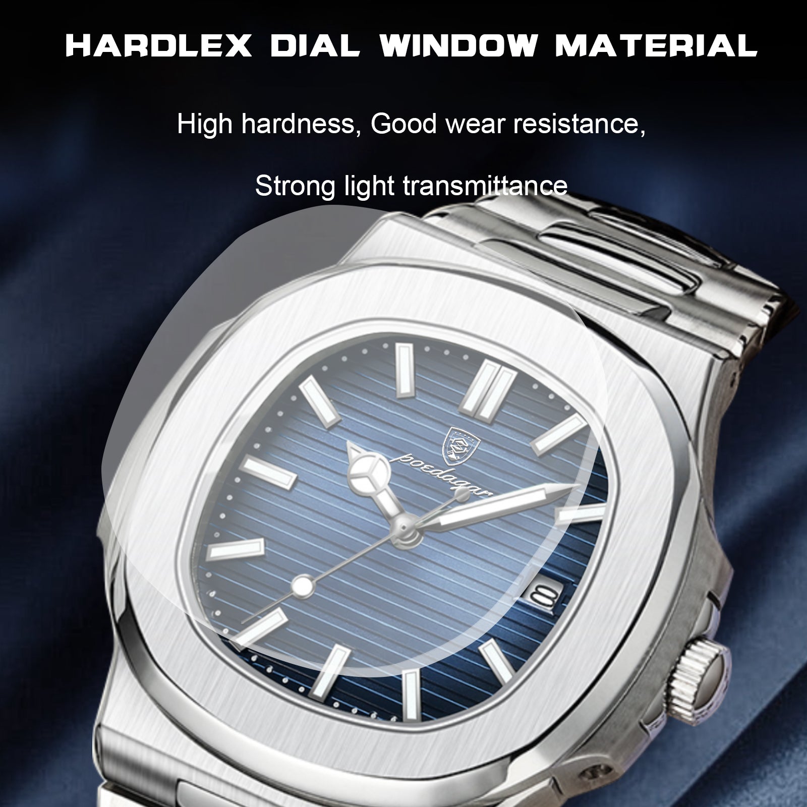 Men's Casual Square Alloy Watch with Calendar Water-Resistant Quartz