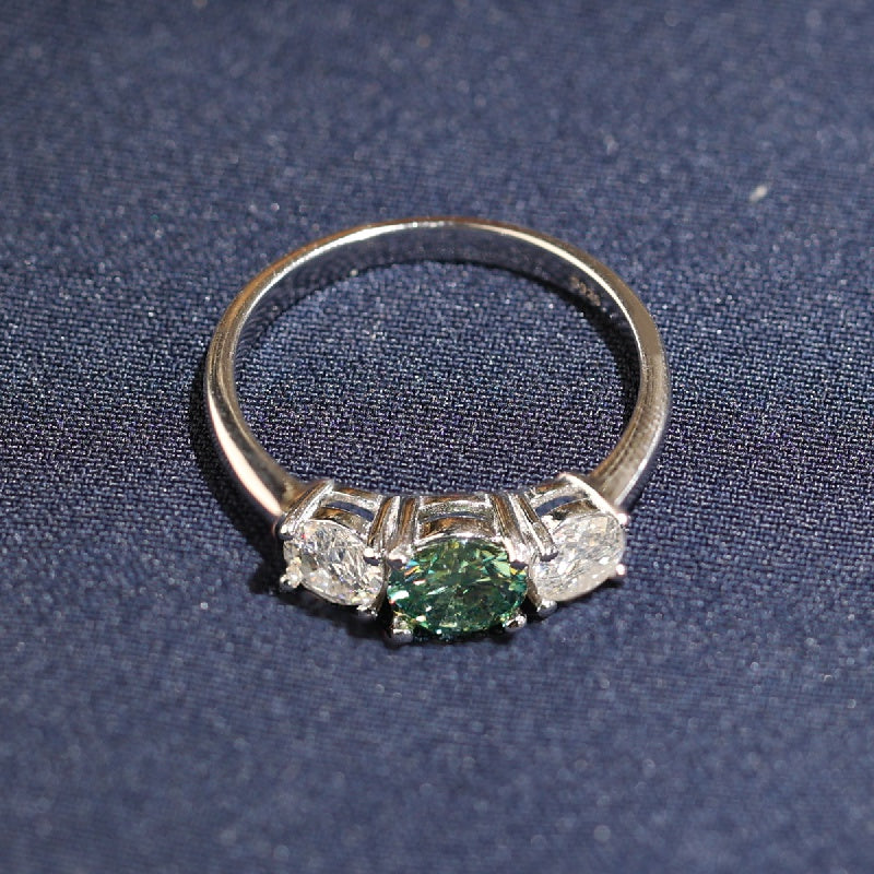 Sterling Silver 2ct Moissanite Promise Ring for Engagement Wedding Gift Box