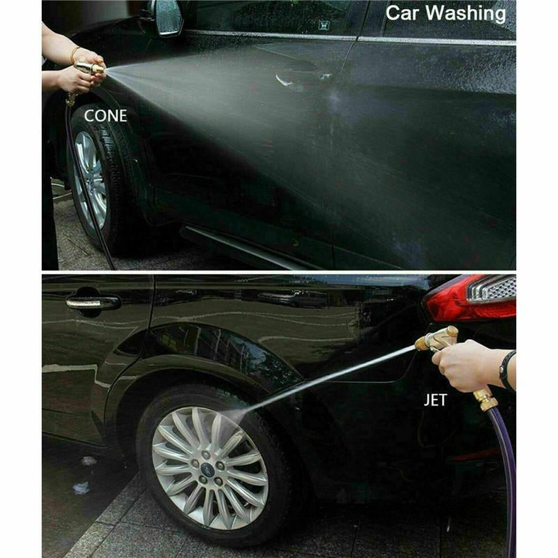 Pistola de rociador de agua de latón para jardín, boquilla de manguera, herramienta para lavar coches en césped