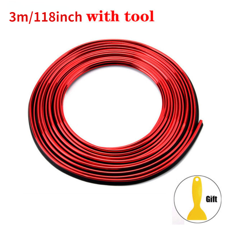 Universal Car Moulding Decoration Flexible Strips 3m Interior Auto Trim