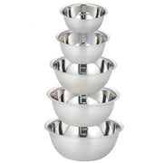 Set of 5 Stainless Steel Mixing Bowls with Non-Slip Bottoms for Cooking and Baking