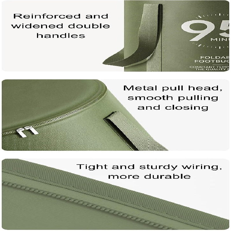 Aluminum Folding Foot Bath Basin Portable Thermostatic Foot Spa with Handle for Home Travel