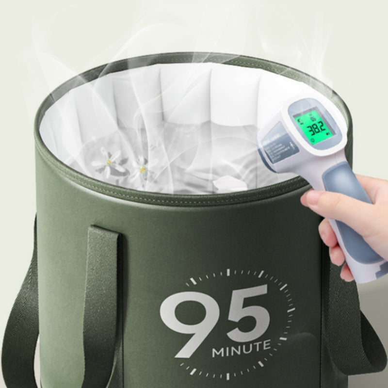 Aluminum Folding Foot Bath Basin Portable Thermostatic Foot Spa with Handle for Home Travel