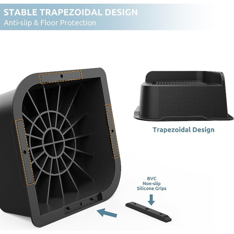 4 ta sozlanadigan yotoq, divan, stol va kreslo riser bloklari, qora, og'ir xizmat